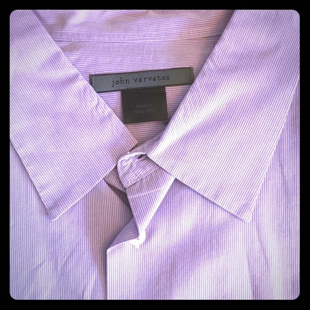 John Varvatos Purple Poplin Button Down Shirt